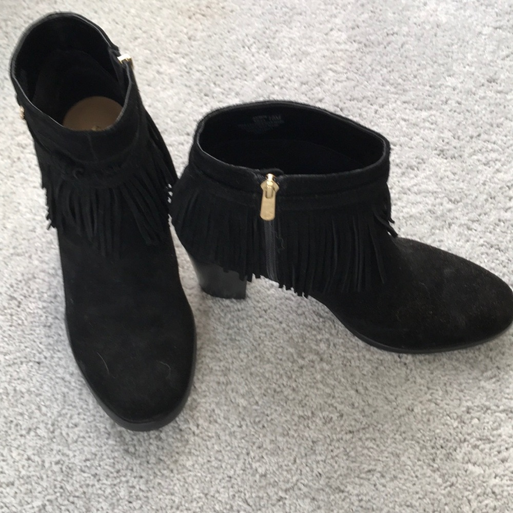 Black suede booties